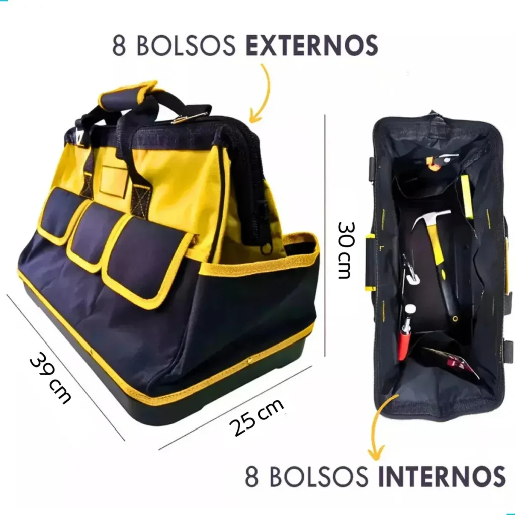 Bolsa de Ferramentas B-Tek Mala 16 Bolsos 15kg Eletricista Encanador Mecânico